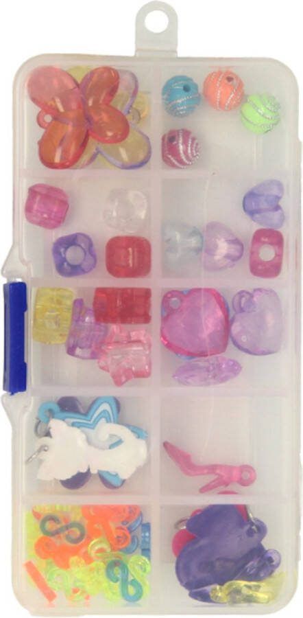 Loom Band accessories kit Loom bedeltjes 55 stuks loom bedels charms hangertjes kralen hangers loomhangertjes loomhangers loombedels Loomelastiekjes Loombandjes bandjes