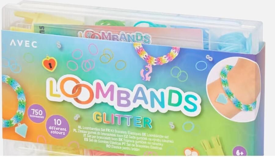Loom Bandjes glitter Mix Rood Groen Geel 700 stuks Loombandjes Loomelastiekjes Elastiekjes Inlcusief S-Clips Haakjes Loom Twister