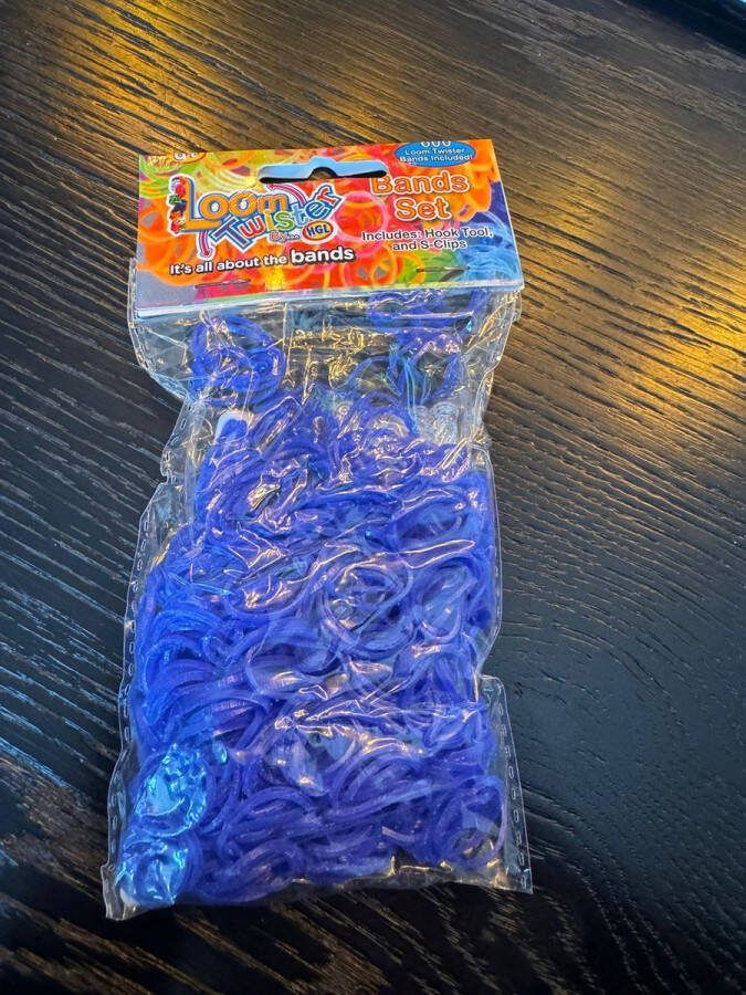 Loom Bandjes Neon Blauw 600 stuks Loombandjes Loom Twister Loomelastiekjes Elastiekjes Inlcusief S-Clips Haakjes