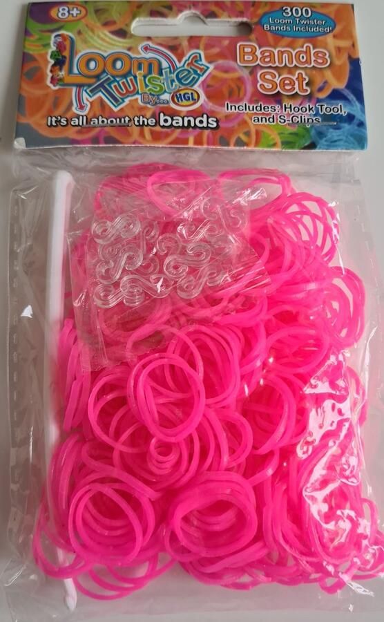 Loom Bandjes Neon Roze 300 stuks Loombandjes Loom Twister Loomelastiekjes Elastiekjes Inlcusief S-Clips Haakjes