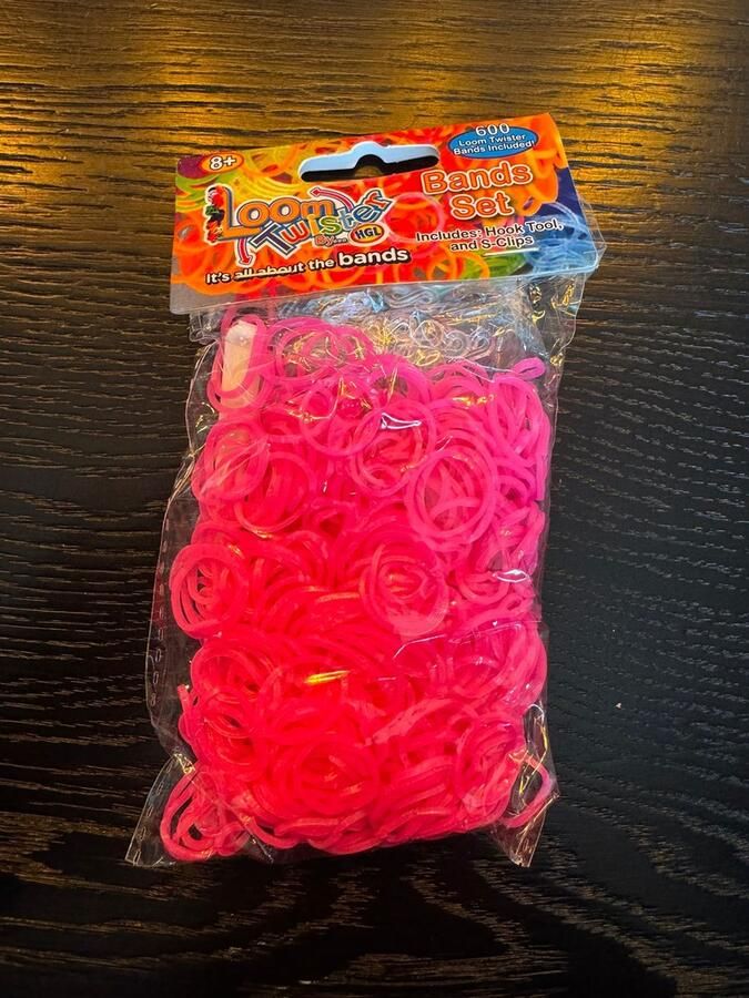Loom Bandjes Neon Roze 600 stuks Loombandjes Loom Twister Loomelastiekjes Elastiekjes Inlcusief S-Clips Haakjes