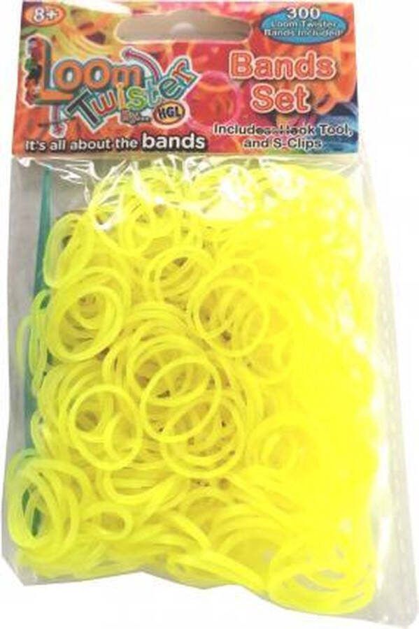 Loom Twister Loombandjes Junior Rubber Geel 300-delig