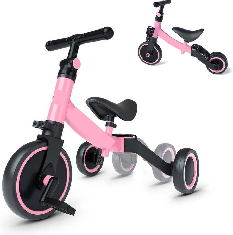Loopfiets 1 Jaar Met Duwstok Driewieler Met Duwstang