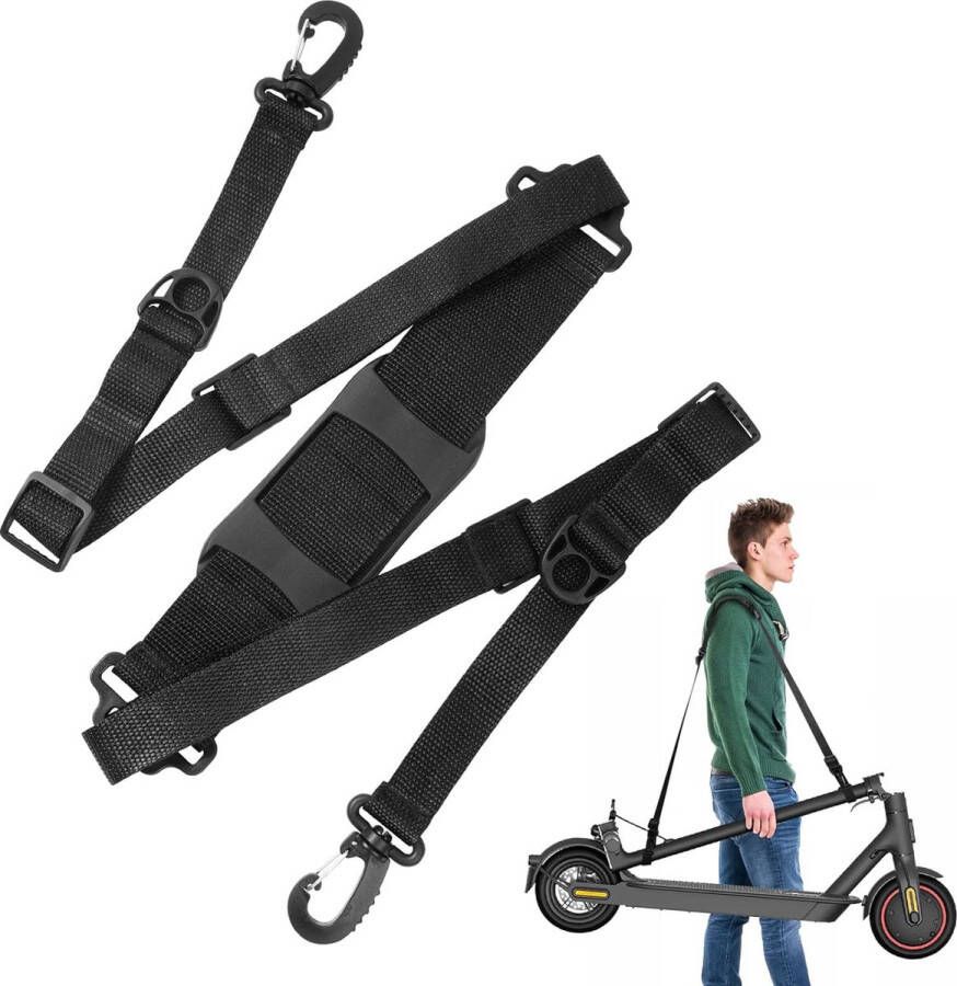 Loopfiets draaggordel Scooter Schouderriem Elektrische Scooter Draagriem Universeel Draagbare Scooter Trekriem Verstelbare Schouderriem Opvouwbare Fiets Schouderriem (Zwart) Geschikt voor Xiaomi M365 Scooter Accessoires