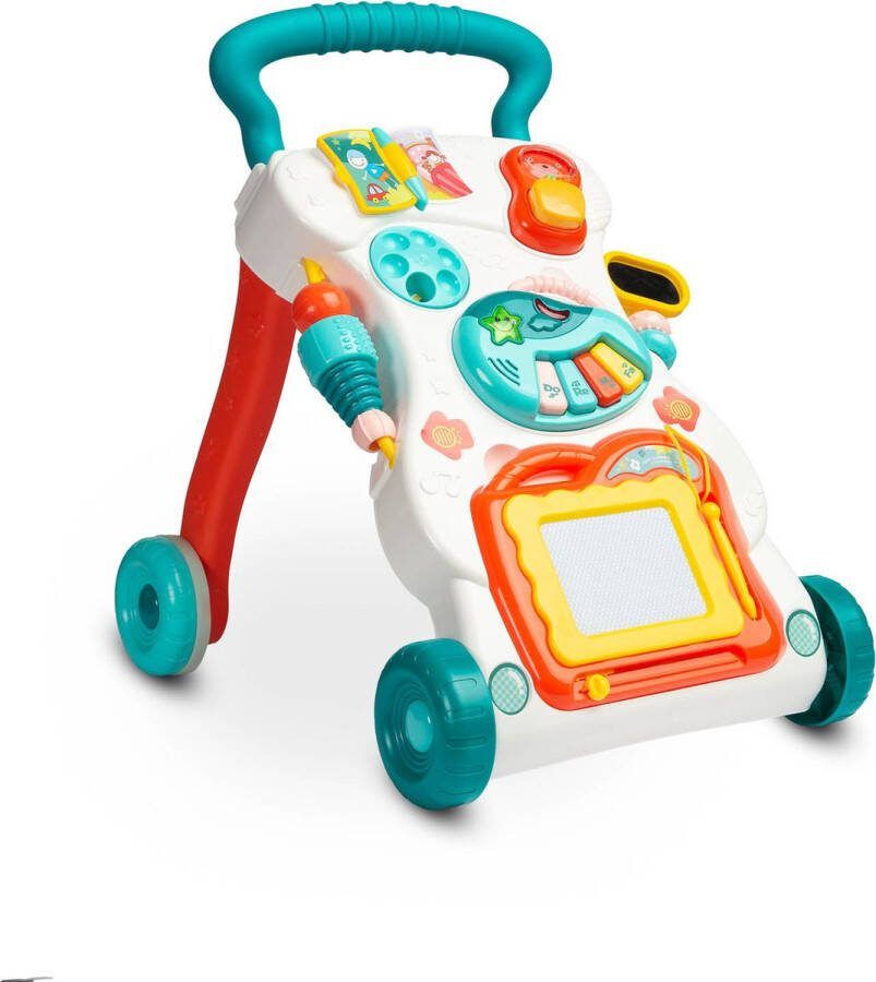 Looptrainer educatief speelgoed met tekenboard & geluiden TURKOOIS