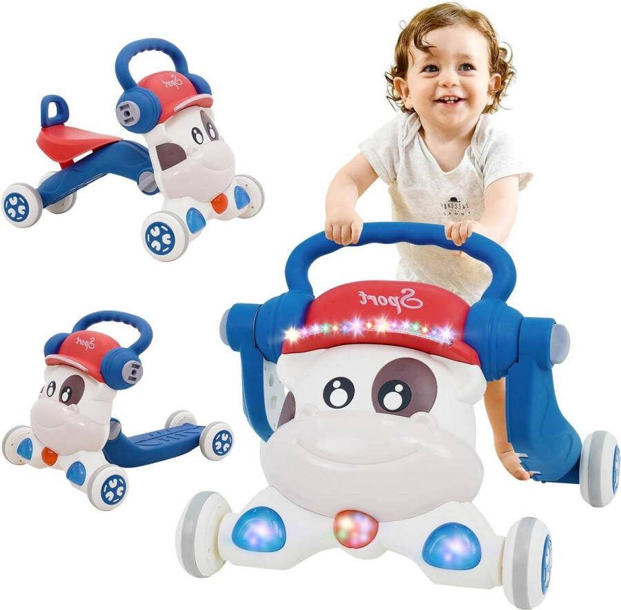 Loopwagen 3-in-1 loopwagen jongens meisjes peuters speelgoed duwkar Loopwagen