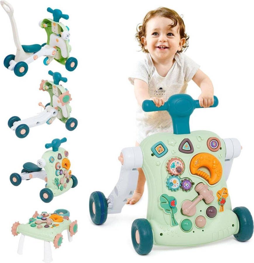 Loopwagen baby 6-in-1 loophulp zitten tot staan afneembare modus babyactiviteitstafel jongens meisjes. loopwagen baby