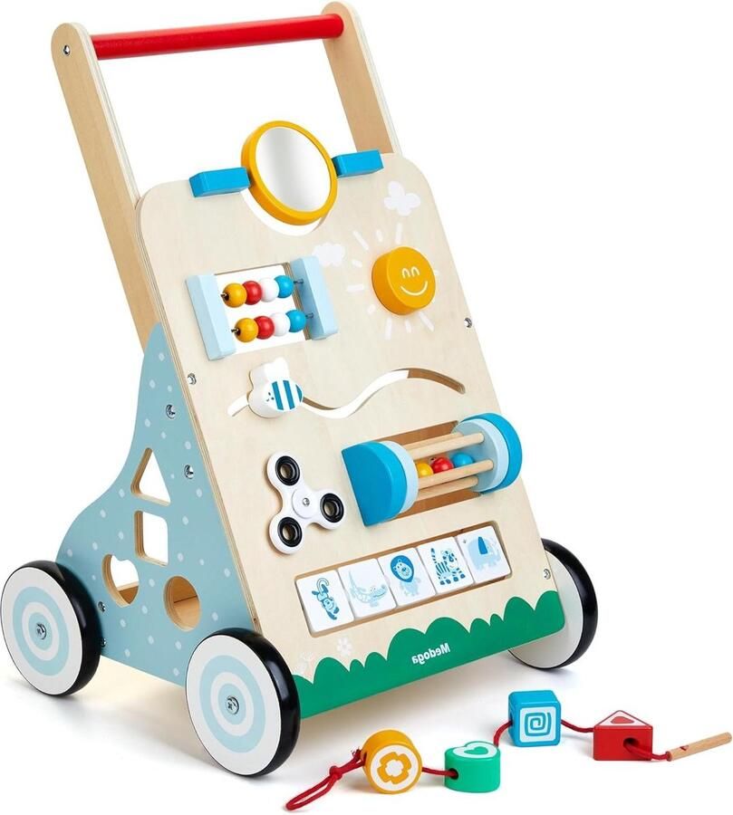 Loopwagen baby Houten 10 in 1 Baby Activity Center Walker Verstelbare Peuter Push Walker Speelgoed voor Jongens en Meisjes (BW001) loopwagen baby