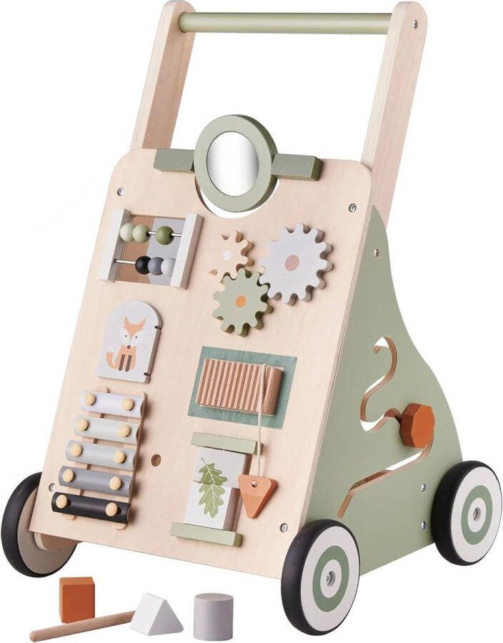 Loopwagen baby Speel En Loopwagen Educatief Houten Speelgoed Rubberen Wielen Activity Center Babywandelaar loopwagen baby