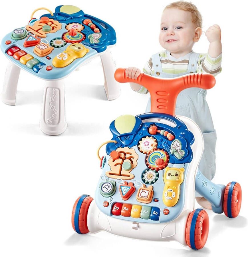 Loopwagen Baby Walker Multifunctionele loophulp met licht regelbare snelheidsmuziek en afneembaar speelbord Baby loophulp voor kinderen van 12-36 maanden Looptrainer