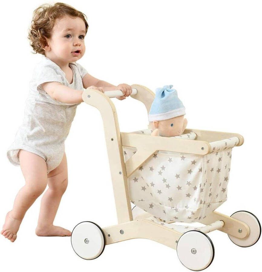 Loopwagen houten loophulp 2-in-1 te gebruiken als loopwagen loophulp voor baby houten loophulp Loopwagen