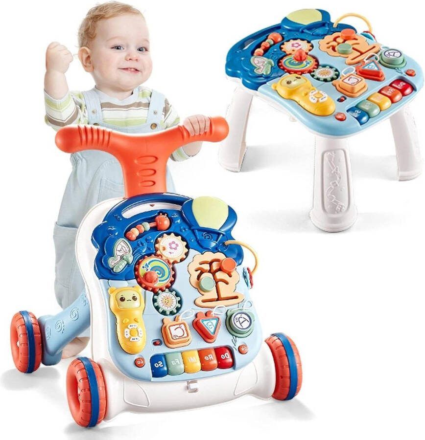 Loopwagen met licht en muziek regelbare snelheid afneembaar speelbord kinderen 12-36 maanden Loopwagen