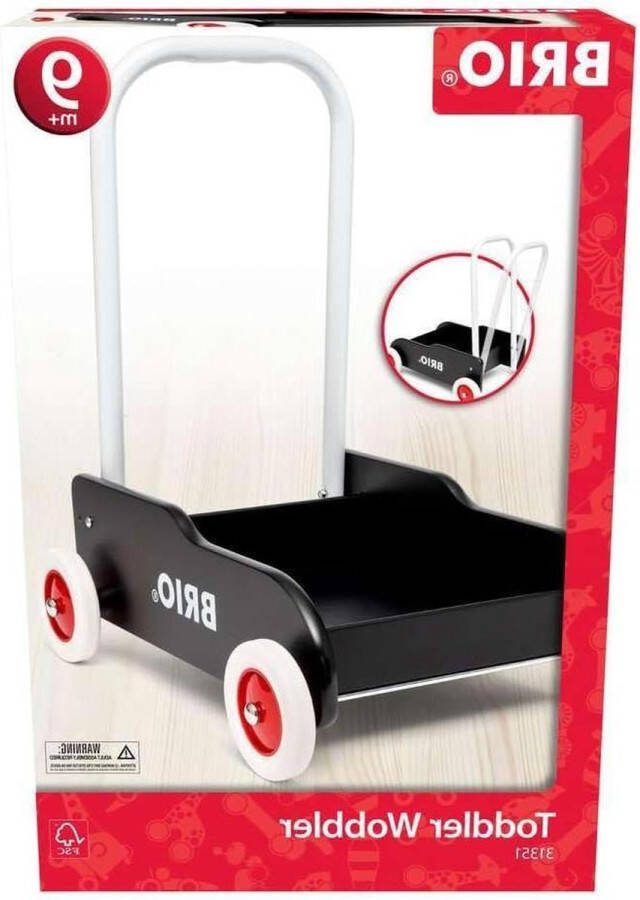 Loopwagen Schwarz für Kinder ab 9 Monaten Verstellbarer Handgriff und justierbare Bremse Klassiker Rollgeschwindigkeit einstellbar Loopwagen