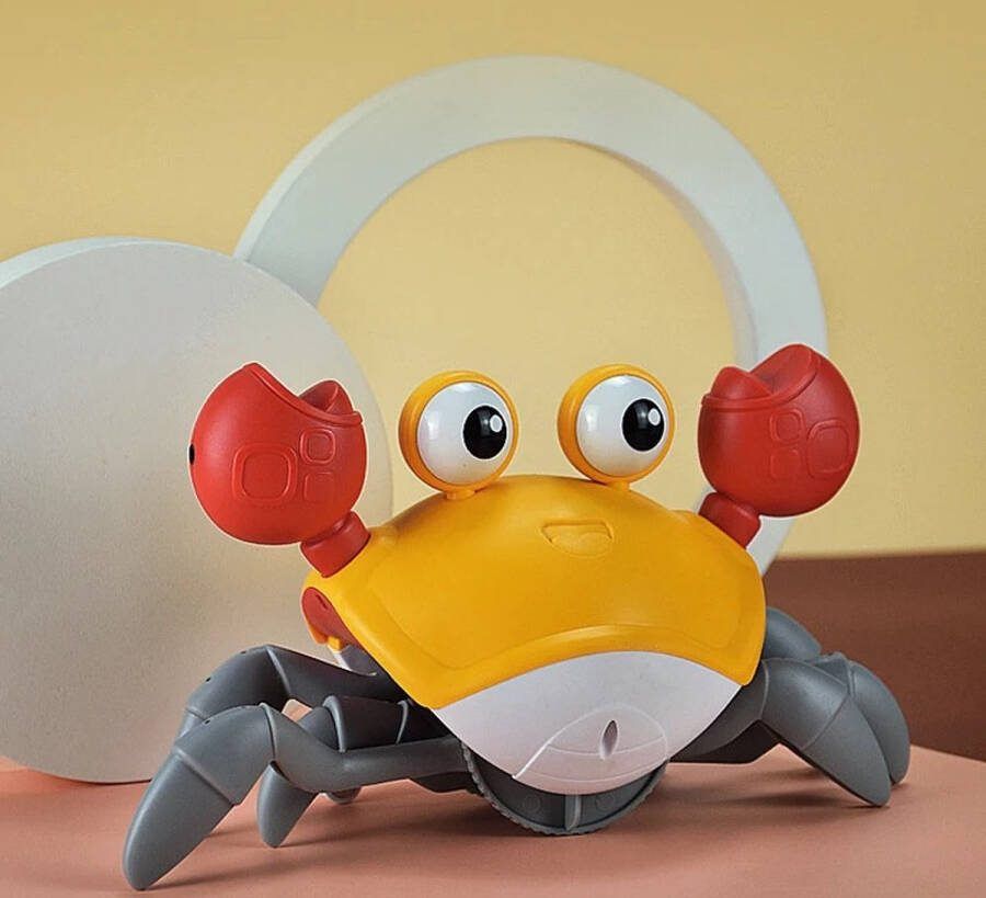 Life Nur Lopende Krab Walking Crab Bewegend Speelgoed Baby Peuter Toy Motoriek Speelgoed Fijne Motoriek Hondenspeelgoed Hondenspeeltjes Montessori Speelgoed Geel