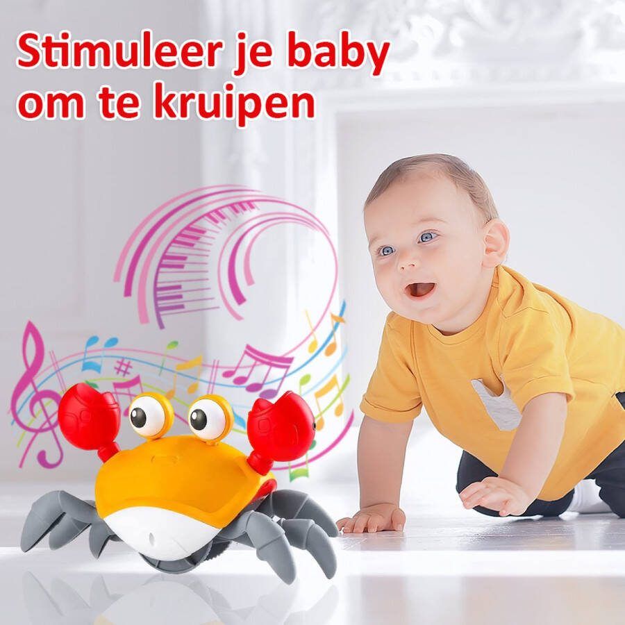 Lopende krab Duurzaam bekend van tiktok montessori speelgoed-Usb kabel walking crab bewegend speelgoed baby peuter motoriek speelgoed fijne motoriek hondenspeelgoed hondenspeeltjes sensorisch speelgoed