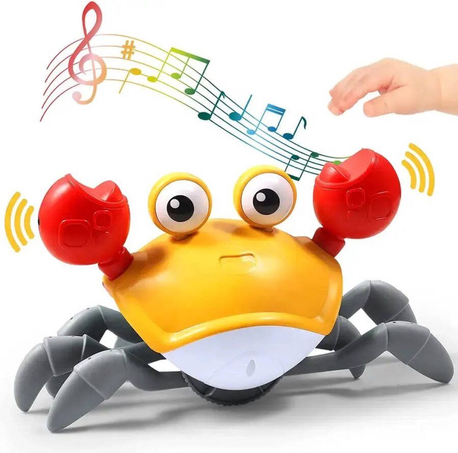 Lopende Krab Walking Crab Tummy Time Babyspeelgoed Montessori Speelgoed Bewegend Speelgoed Met lichtjes en muziek! Hondenspeelgoed Bekend van TikTok