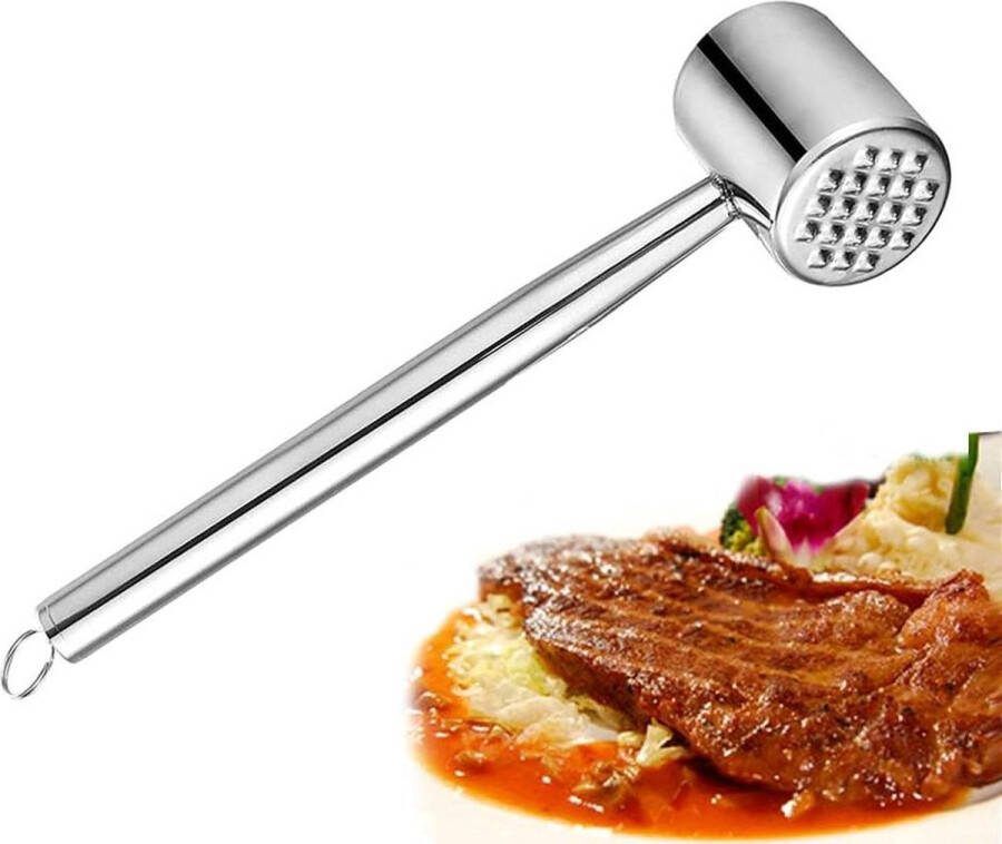Losse vleeshamer van roestvrij staal 304 dubbelzijdig snijwerk geschikt voor steak en kippensnijwerk zachte vleeshamer 265 cm