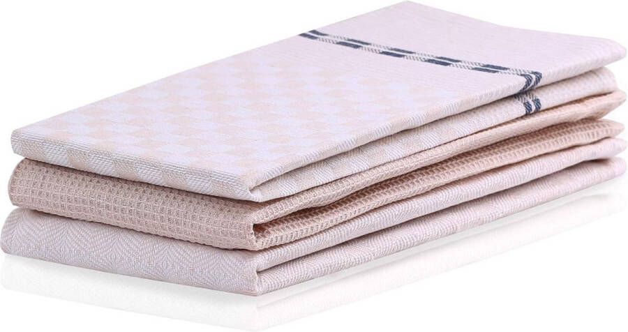 Louie set van 10 keukendoeken 50x70 cm met ophanglus 100% katoen hoogwaardige theedoeken Set van 3