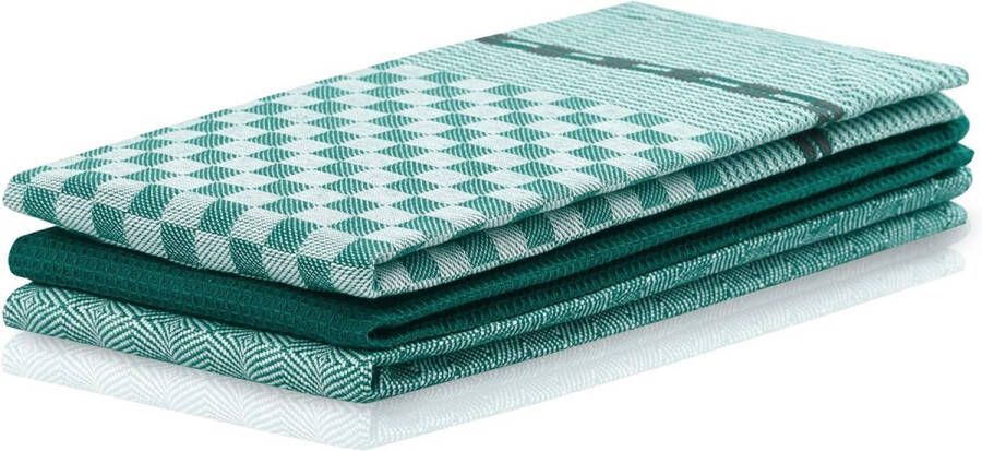 Louie set van 10 keukendoeken 50x70 cm met ophanglus 100% katoen hoogwaardige theedoeken Set van 3
