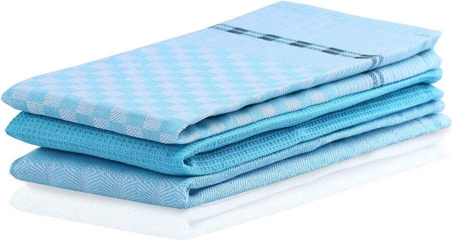 Louie set van 10 keukendoeken 50x70 cm met ophanglus 100% katoen hoogwaardige theedoeken Set van 3