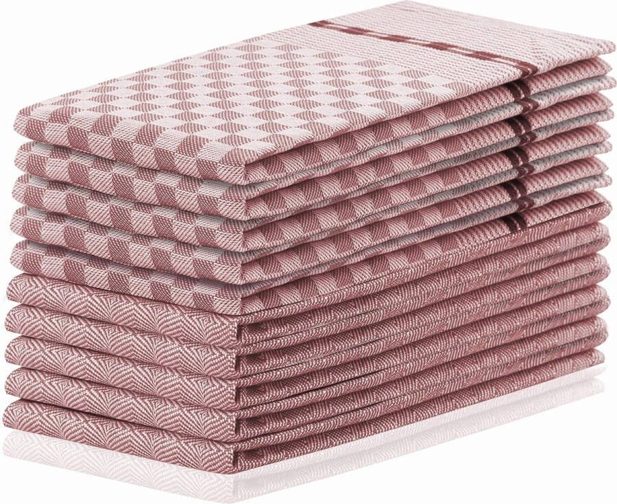Louie set van 10 keukendoeken 50x70 cm met ophanglus 100% katoen hoogwaardige theedoeken Set van 10