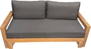 Loungebed Daybed Uitschuifbare Tuinbank 185 cm Teak Hoogwaardige Kwaliteit Loungebank