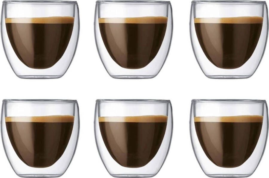 Louvira latte macchiato glazen 250 ml 6 stuks Theeglazen dubbelwandige glazen latte macchiato glazen dubbelwandig latte glazen Koffieglazen Cappuccino glazen