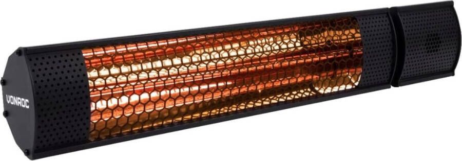 Lowglare Element Heater – 2000W – 2 Warmteniveaus – Zwart – Voor muur plafond of statief – Incl. afstandsbediening