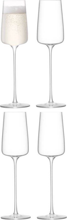 L.S.A. Metropolitan Champagne Flute 230 ml Set van 4 Stuks Glas Transparant
