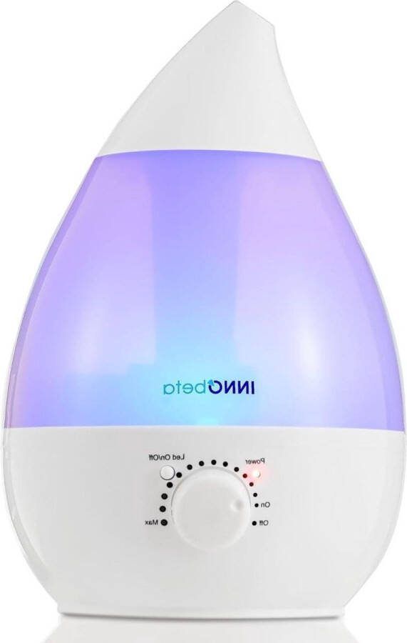 Luchtbevochtiger Ultrasonic 2.4L met filter voor baby's en kinderen automatische uitschakeling 7-kleuren LED-verlichting