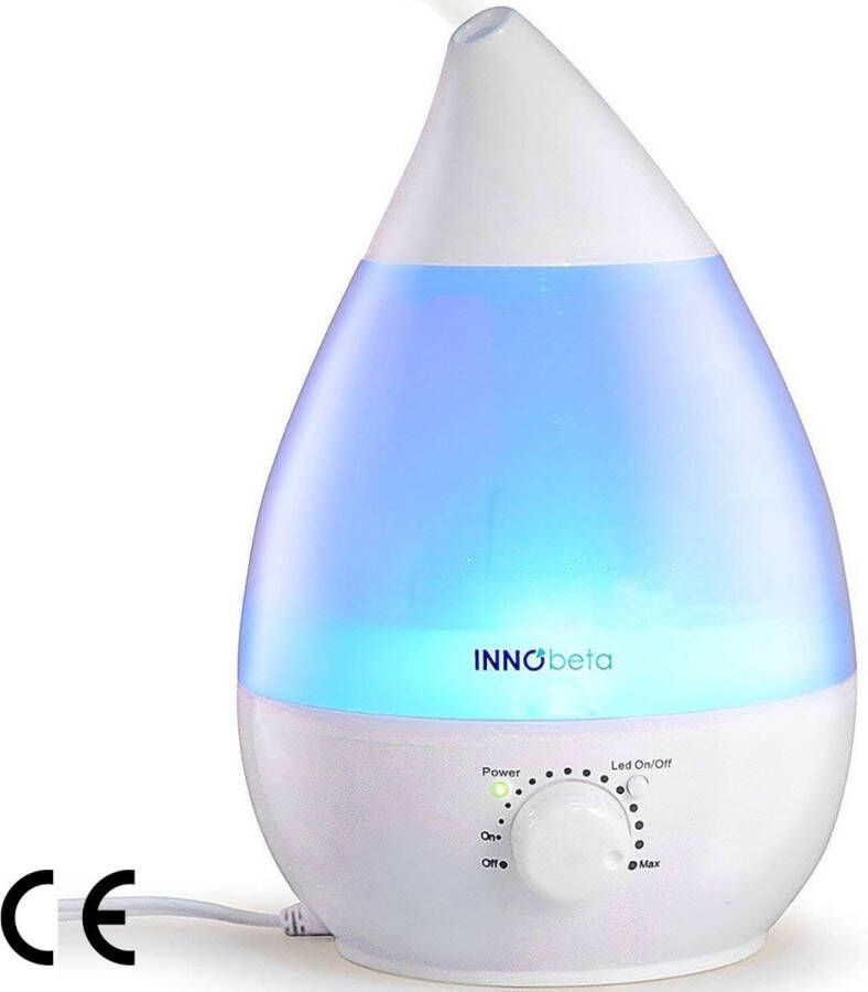 Luchtbevochtiger Waterdrop Ultrasone voor Baby's en Kinderen Stille Koelmist Filter Automatische Uitschakeling 2 4L Capaciteit 7-Kleurige LED-Lampen
