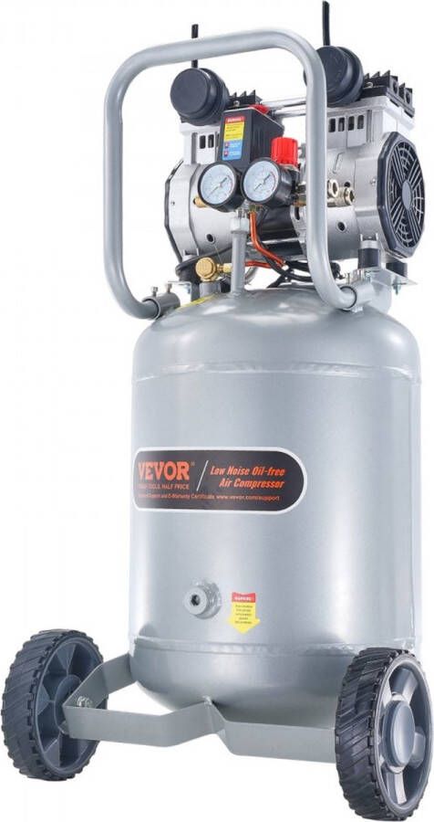 Luchtcompressor 49L fluistercompressor 2PK luchtpomp olievrije 8bar compressor eenfasig geluidsniveau ≤63dB Ideaal voor het oppompen van banden autoreparaties schilderen houtwerk