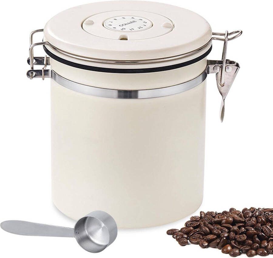 Luchtdichte Koffiekan 1.5L Roestvrij Stalen Koffieblik voor Koffiebonen Reservoir voor Koffiebonen Koffiedik Thee en Droge Waren