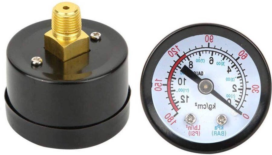 Luchtdrukmeter voor compressor 0-180 psi 0-12 bar luchtdrukregelaar voor schroefcompressoren zuigercompressoren Luchtmeter