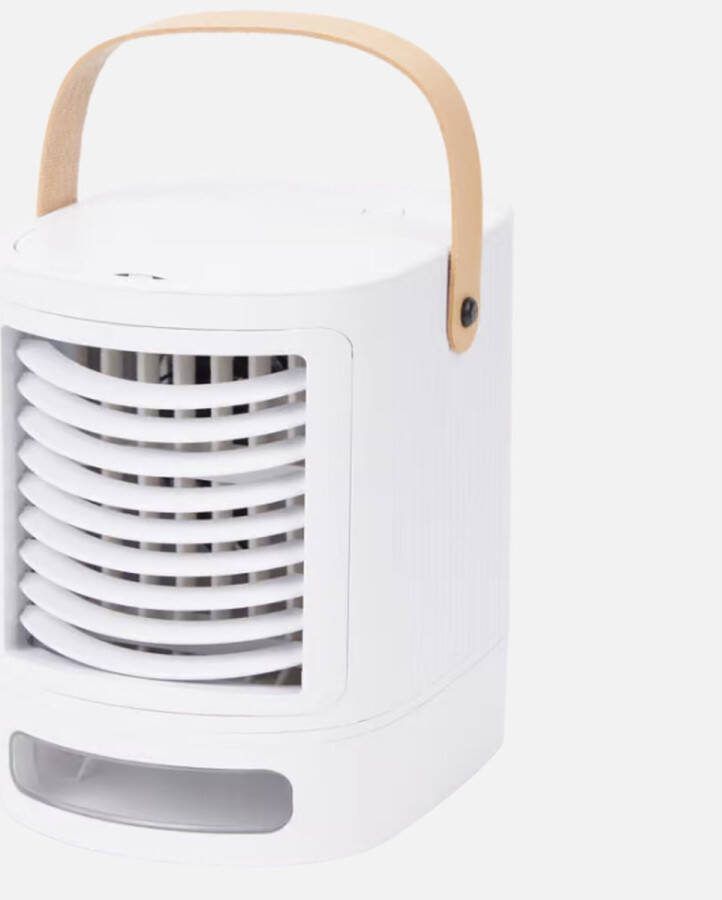 Luchtkoeler ventilator bureauventilator bevochtiger en diffuser ineen Met ingebouwd kleurveranderend ledlicht Werkt via USB (5 volt)