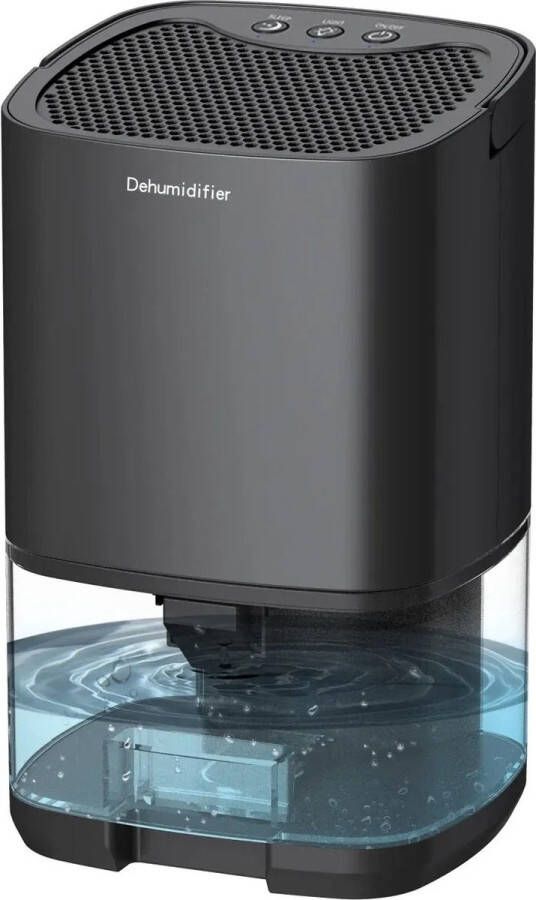 Luchtontvochtiger Slaapkamer Luchtontvochtigers Draagbaar Dehumidifier 1000ml p dag 15-25m2 Verlichting 7 Kleuren LED Zwart