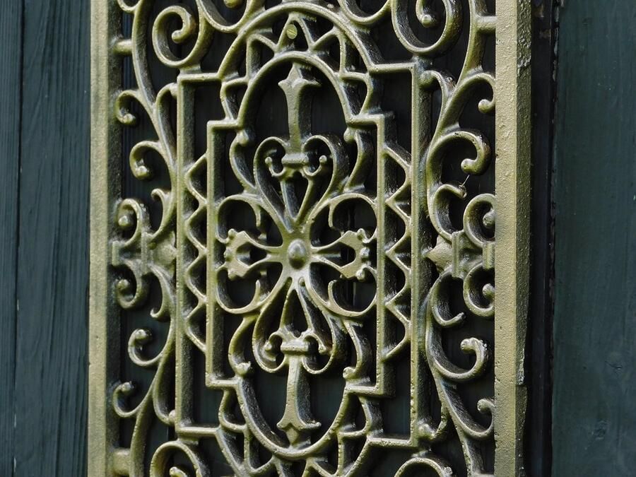 Luchtrooster Wandbord Vierkant Goudbrons Gietijzer