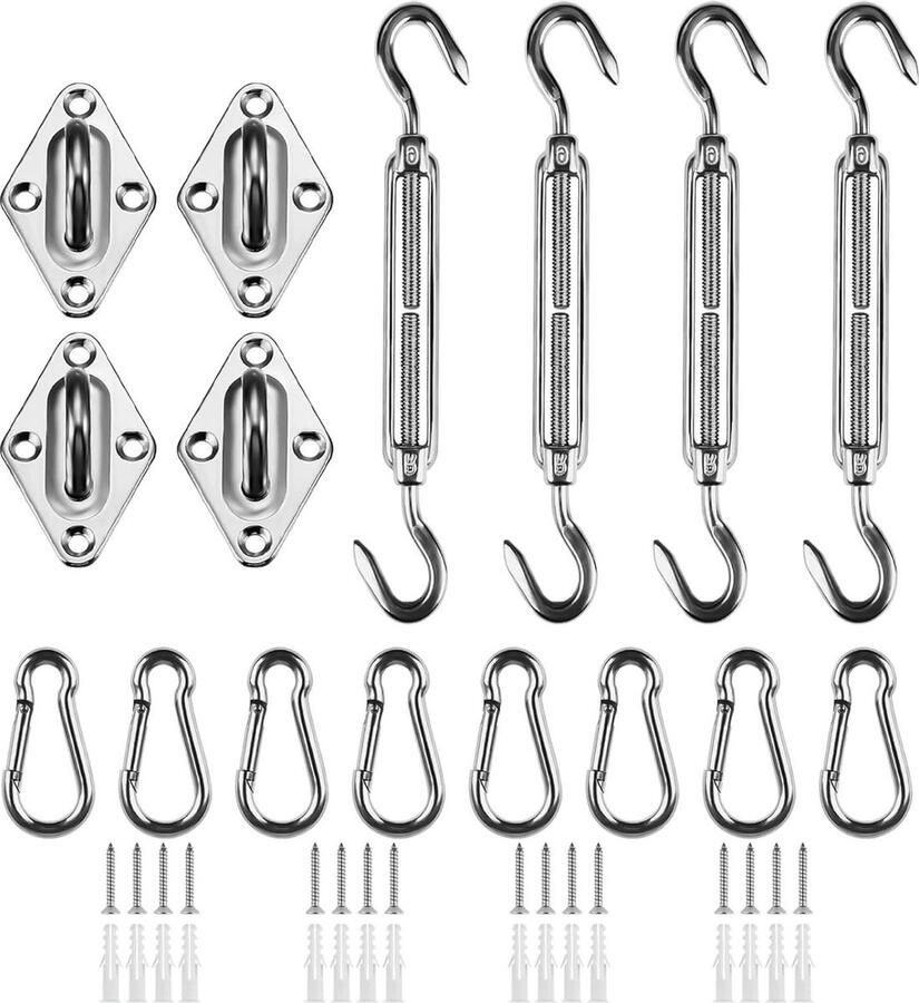 Luifel bevestigingsset Montage accessoires voor vierhoekige en driehoekige zonnezeilen Roestvrij staal Shade Sail