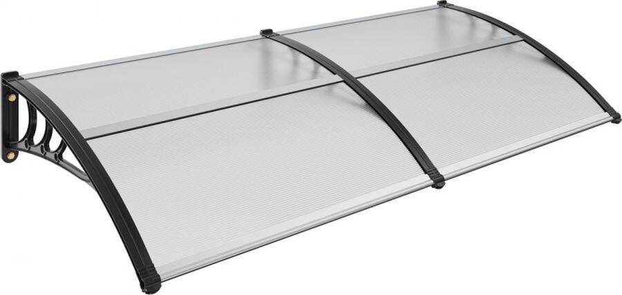 Luifel voordeur 965x1987mm dakbedekking UF50+ PC zonwerende folie voordeurluifel PC plaat + ABS beugel + aluminium connector bureauluifel UV-bestendig voordeurdak bureauboogluifel