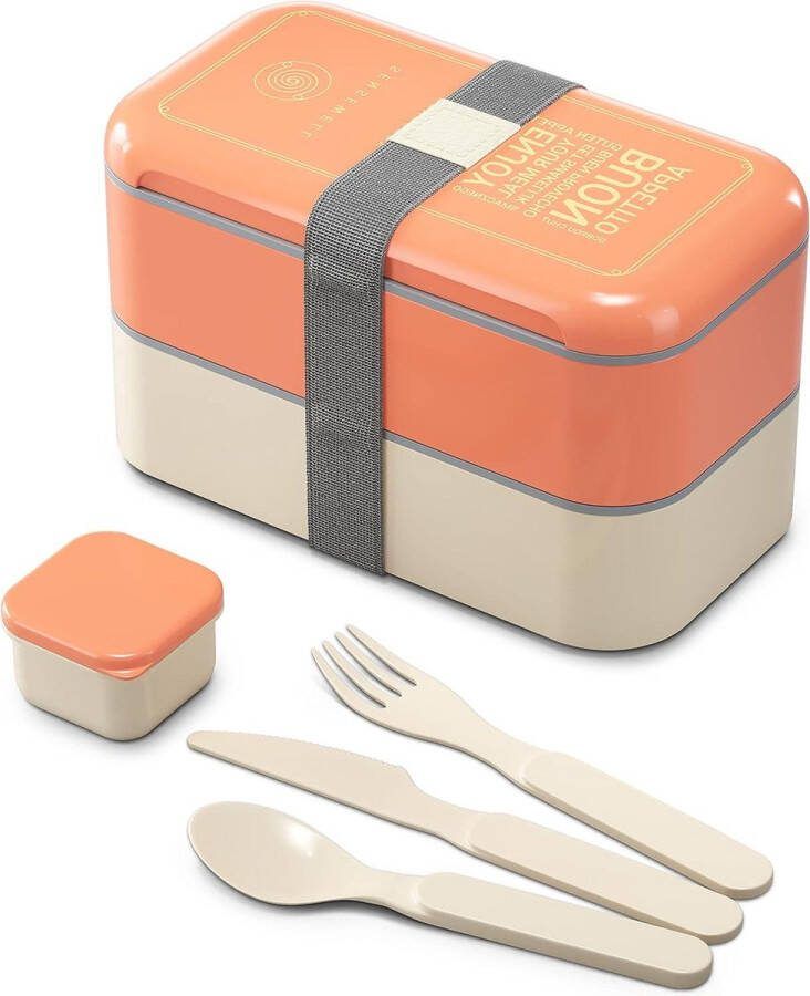 Lunch Box with Compartments for Adults and Children Bento Box Microwave and Dishwasher Safe Pricopink