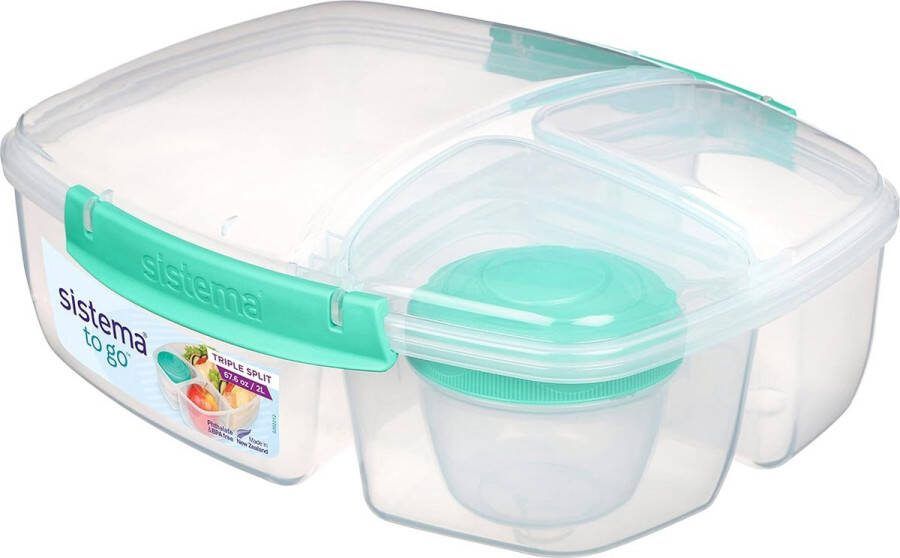 Lunch Triple Split Lunchbox met yoghurtpotje 2 l 24.5 x 20 x 9.1999999999999993 cm