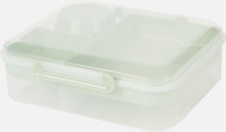Lunchbox 4-delig Salade- broodtrommel Incl. sausbeker Transparant groen