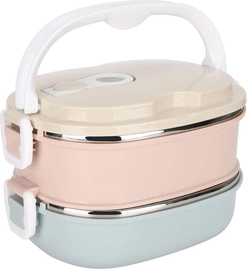 Lunchbox draagbare roestvrijstalen bentobox stapelbare lekvrije thermische lunchbox voor warme gerechten thermo-bentoboxen kom voedselcontainer kantoor werk thuis picknick