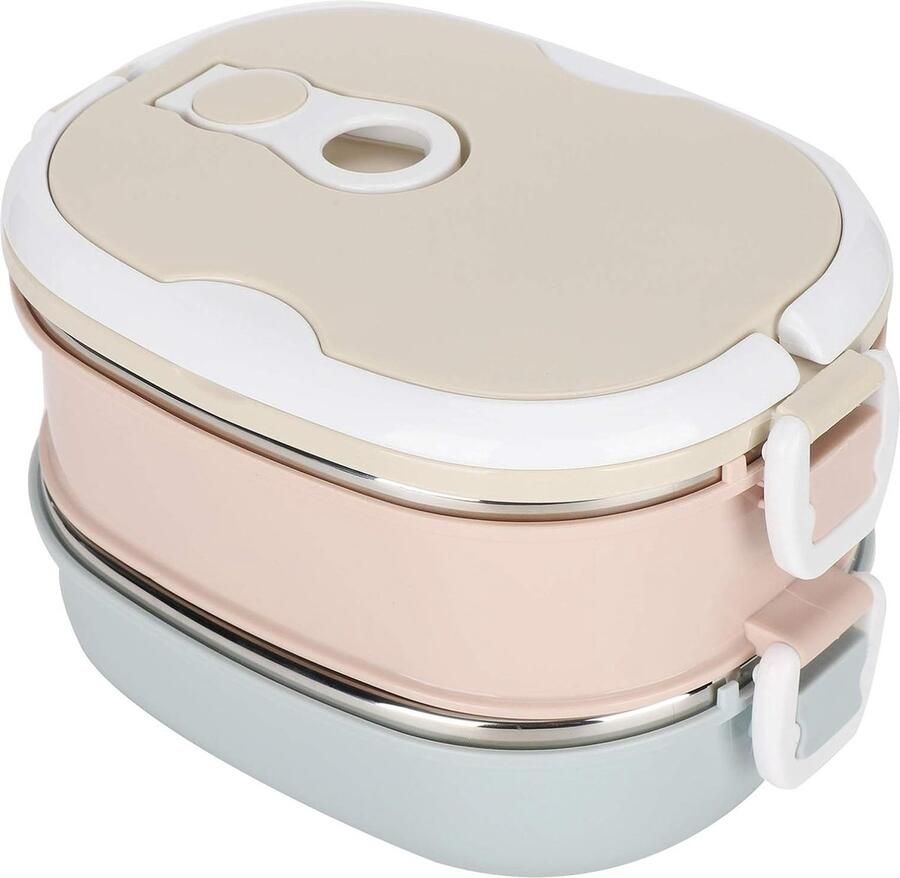 Lunchbox Draagbare roestvrijstalen geïsoleerde thermische voedselopslagcontainer Lekvrije voedselopslagcontainer Lunchbox voor volwassenen Studenten werken (2 lagen: 27 x