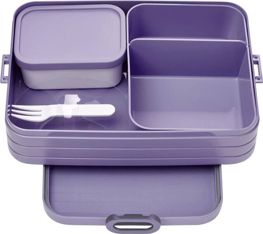 Lunchbox met Ruime Compartimenten en Veilig Sluitmechanisme in Lilakleur