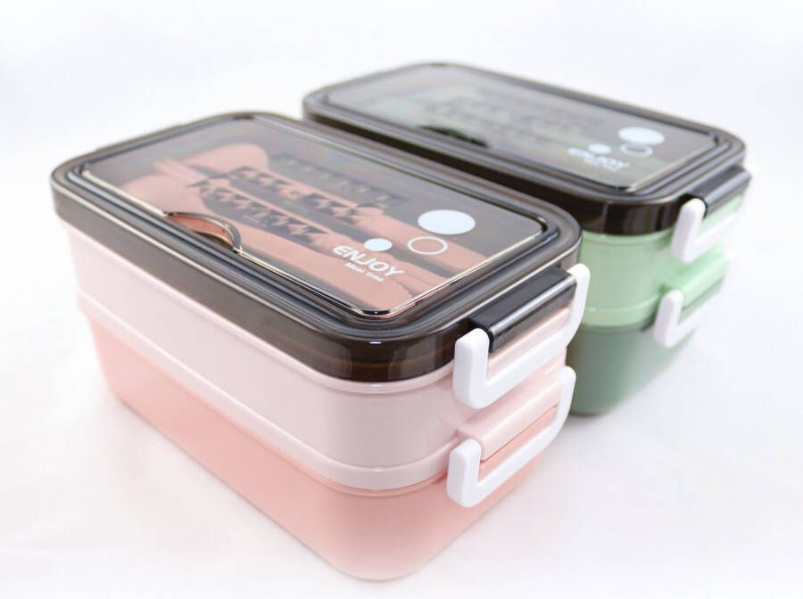 Lunchbox met soepkom Groen en Roze Luxe bentobox Lunchbox volwassenen Lunchbox voor kinderen Lunchboxen Lunchbox Kinderen Lunchbox met vakjes en bestek Ook te gebruiken als broodtrommel luchtdicht en lekvrij BPA vrij!