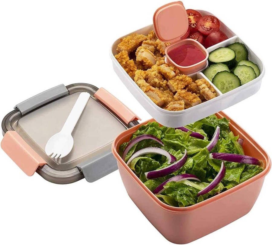 Lunchbox met verdeelde vakken lunchbox voor volwassenen en kinderen duurzaam lekvrij vaatwasmachinebestendig lunchbox kleuterschool bentobox voor school werk picknick reizen