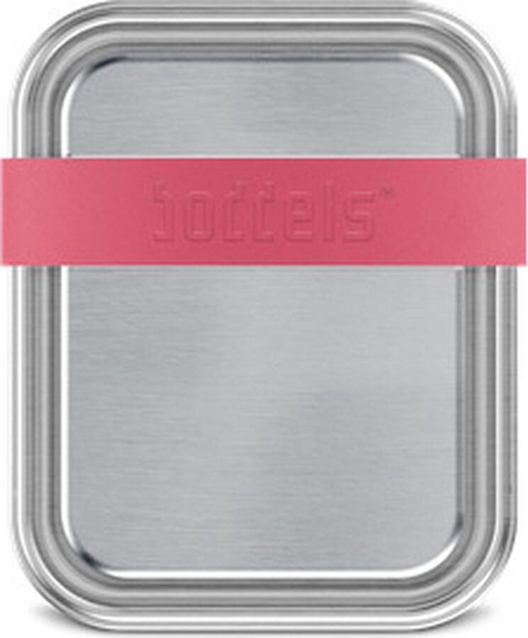 Lunchbox met Verdeler Klein 2 Vakken 15 x 12 x 5 cm RVS Frambozen Rood Boddels Smacht