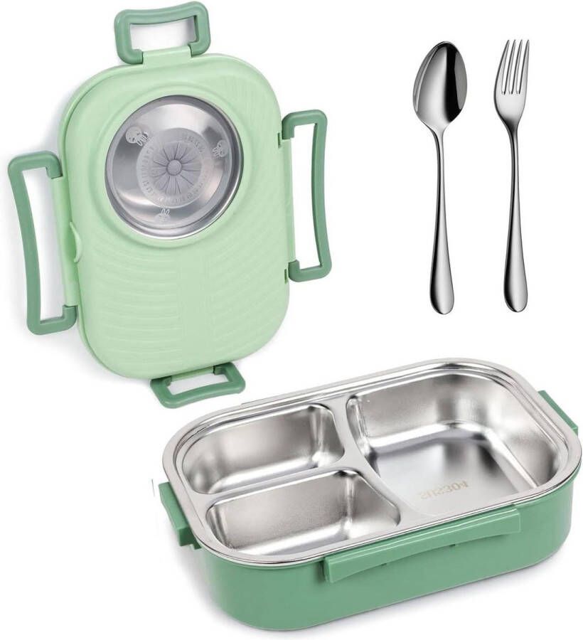 Lunchbox voor volwassenen en kinderen 1400 ml bento box lekvrij broodtrommel met vakken vaatwasmachinebestendig magnetronbestendig snackbox lunchbox voor picknick werk reizen