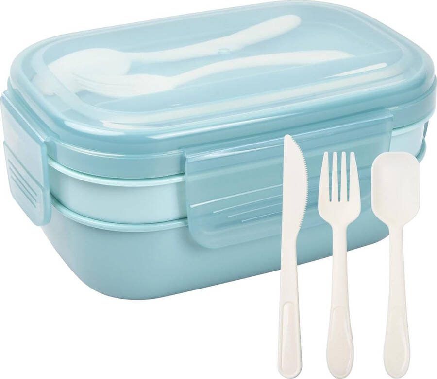 Lunchbox voor volwassenen en kinderen bentobox lunchbox voor kinderen met 5 vakken 1900 ml lekvrij bentobox lunchbox voor volwassenen lagen reizen broodtrommel met snijdoos voor werk